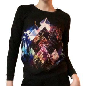 Sandro Torche Geometric Print Crewneck Sweater